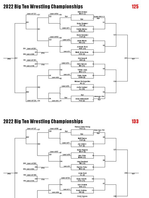 big ten wrestling brackets|More.